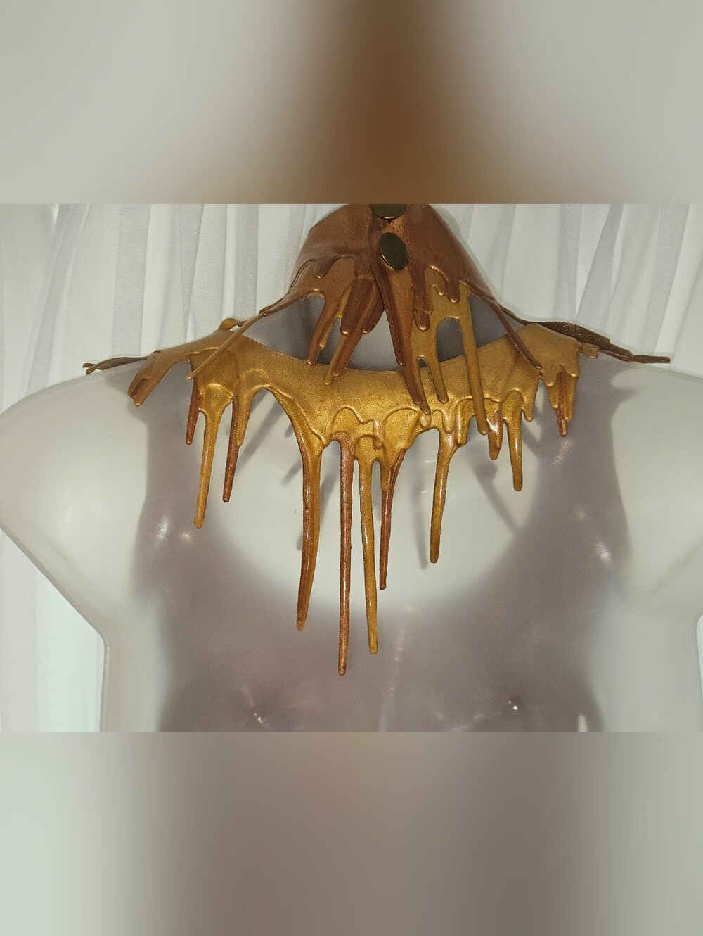 Silicone Gold Paint Drip Halter And Choker Set - Picture 8 of 16